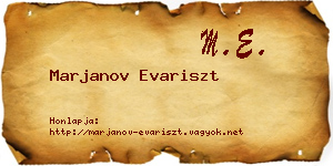 Marjanov Evariszt névjegykártya